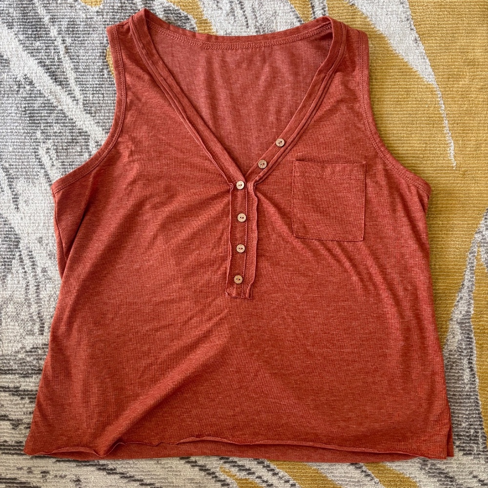 Red/Orange Cropped Tank Top- Rouge!